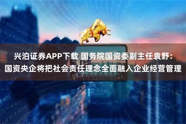 兴泊证券APP下载 国务院国资委副主任袁野：国资央企将把社会责任理念全面融入企业经营管理